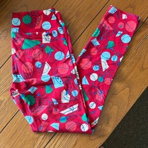 Colorful Geometric Fruit Print Leggings